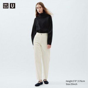 Džínsy Uniqlo Curved Damske Biele Slovensko | E043865