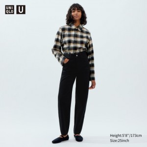 Džínsy Uniqlo Curved Damske Čierne Slovensko | N250717