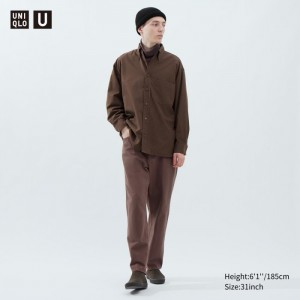 Džínsy Uniqlo Relaxed Fit Panske Hnede Slovensko | Z967249