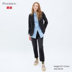Džínsy Uniqlo Slim Rovno Damske Tmavo Siva Slovensko | T442190