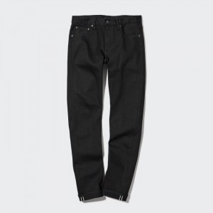 Džínsy Uniqlo Stretch Selvedge Slim-Fit Panske Čierne Slovensko | J144990