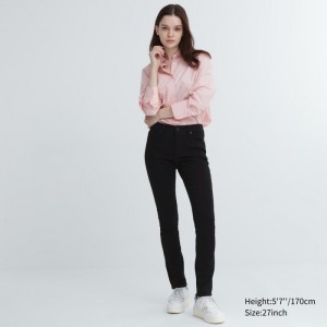 Džínsy Uniqlo Ultra Stretch (Stredne-Rise) Damske Čierne Slovensko | S190111