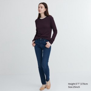 Džínsy Uniqlo Ultra Stretch (Stredne-Rise) Damske Modre Slovensko | S021935