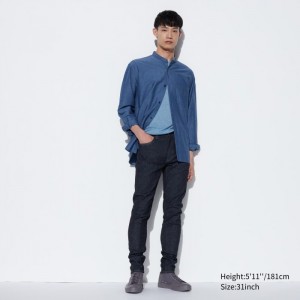Džínsy Uniqlo Ultra Stretch Vychudnutý-Fit Panske Modre Slovensko | I167579