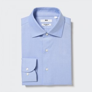 Dress Shirts Uniqlo Super Non-Iron Slim-Fit Long-Sleeve (Semi-Siroke Topanky Collar) Panske Svetlo Modre Slovensko | W911747
