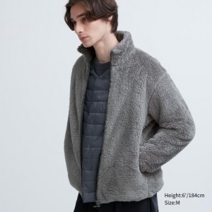 Flísové Bundy Uniqlo Fluffy Yarn Full-Zip Damske Siva Slovensko | W419512