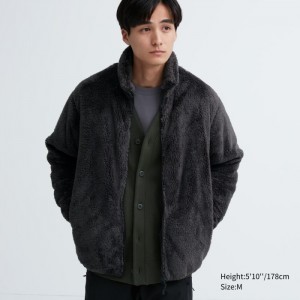 Flísové Bundy Uniqlo Fluffy Yarn Full-Zip Damske Tmavo Siva Slovensko | J862541