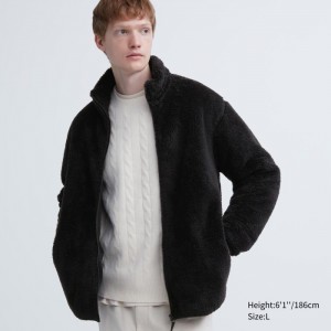 Flísové Bundy Uniqlo Fluffy Yarn Full-Zip Damske Čierne Slovensko | A663475