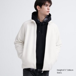 Flísové Bundy Uniqlo Full-Zip Panske Biele Slovensko | K797474