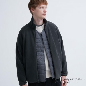 Flísové Bundy Uniqlo Full-Zip Panske Tmavo Siva Slovensko | M177750