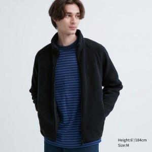 Flísové Bundy Uniqlo Full-Zip Panske Čierne Slovensko | D354446
