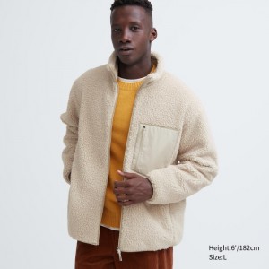 Flísové Bundy Uniqlo Windproof Outer Panske Béžové Slovensko | V020698