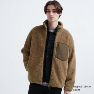 Flísové Bundy Uniqlo Windproof Outer Panske Béžové Slovensko | A335661