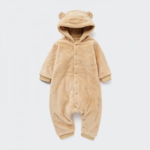 Jeden kus a súpravy Uniqlo Fluffy Yarn Fleece Outfit Pre Babatka Béžové Slovensko | V664921