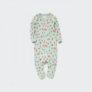 Jeden kus a súpravy Uniqlo Joy of Print Long-Sleeve Outfit (Fox) Pre Babatka Zelene Slovensko | H321935