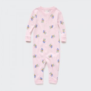 Jeden kus a súpravy Uniqlo Joy of Print Outfit Long Sleeve (Butterfly) Pre Babatka Ruzove Slovensko | P886472