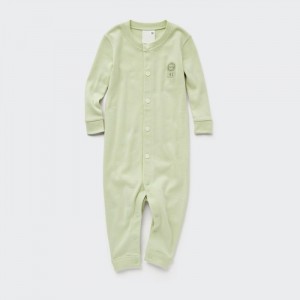 Jeden kus a súpravy Uniqlo Long-Sleeve Outfit Pre Babatka Svetlo Zelene Slovensko | S993422