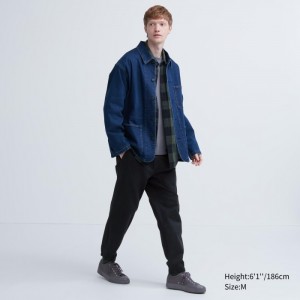 Jogger Nohavice Uniqlo Bavlnene Relaxed Jogger Panske Čierne Slovensko | W108295