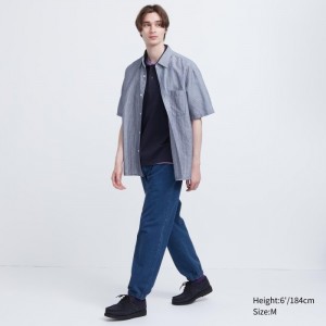 Jogger Nohavice Uniqlo Washed Jersey Denim Jogger Panske Modre Slovensko | Z808541