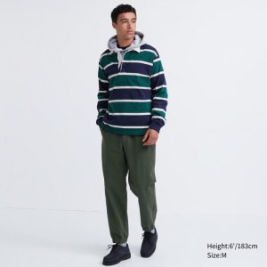 Jogger Nohavice Uniqlo Washed Jersey Jogger Panske Tmavo Zelene Slovensko | P708654