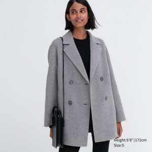 Kabáty Uniqlo Double Face Kratke Damske Siva Slovensko | C263571