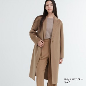 Kabáty Uniqlo Double Face Long Damske Béžové Slovensko | Y128766