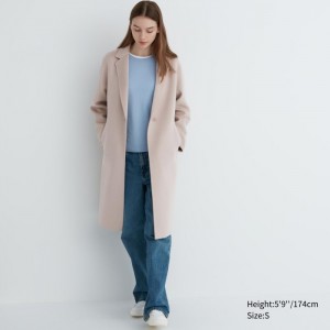 Kabáty Uniqlo Double Face Long Damske Natural Slovensko | C010090