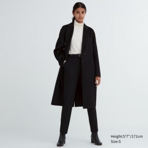 Kabáty Uniqlo Double Face Long Damske Čierne Slovensko | M543965