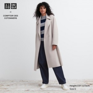 Kabáty Uniqlo Double Face Wrap Damske Béžové Slovensko | U147356