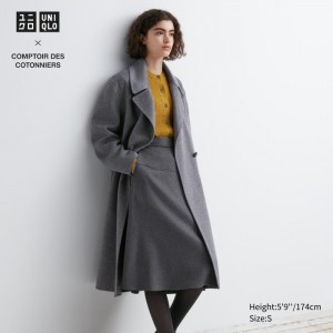 Kabáty Uniqlo Double Face Wrap Damske Siva Slovensko | A484289
