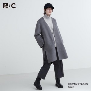 Kabáty Uniqlo Double Face Wrap Damske Siva Slovensko | E118658