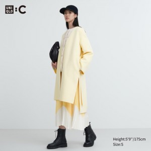 Kabáty Uniqlo Double Face Wrap Damske Žlté Slovensko | V562772