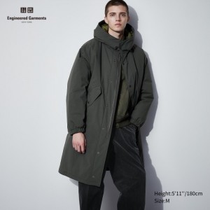 Kabáty Uniqlo PUFFTECH S Kapucňou (HEATTECH) Damske Tmavo Zelene Slovensko | P728622