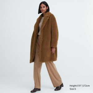 Kabáty Uniqlo Pile-Podsite Fleece Tailored Damske Hnede Slovensko | M620514