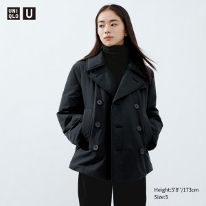 Kabáty Uniqlo Polstrované Kratke Peacoat Damske Čierne Slovensko | D889080