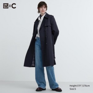 Kabáty Uniqlo Trench Coat Damske Námornícka Modrá Slovensko | V696471