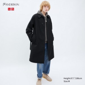 Kabáty Uniqlo Trench Coat Panske Čierne Slovensko | T291463