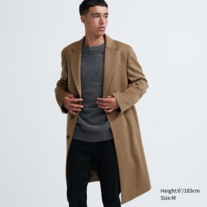 Kabáty Uniqlo Vlna Cashmere Chesterfield Panske Hnede Slovensko | U012789