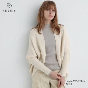 Kardigan Uniqlo 3D Knit Souffle Yarn Long-Sleeve Damske Biele Slovensko | K200511