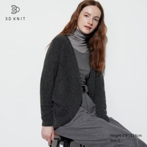 Kardigan Uniqlo 3D Knit Souffle Yarn Long-Sleeve Damske Tmavo Siva Slovensko | E731658