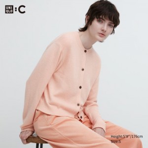 Kardigan Uniqlo Cashmere Crew Neck Long-Sleeve Kratke Damske Ruzove Slovensko | N440370
