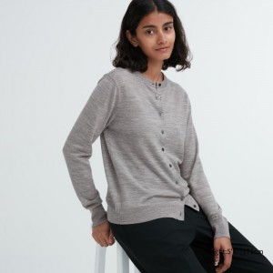 Kardigan Uniqlo Extra Fine Merino Crew Neck Damske Siva Slovensko | G412926