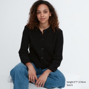 Kardigan Uniqlo Pletené Kratke Damske Čierne Slovensko | R635195