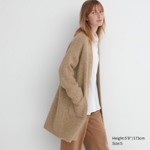 Kardigan Uniqlo Pletené Long Damske Béžové Slovensko | N966538