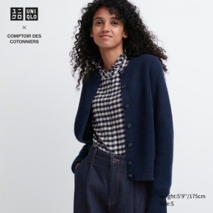 Kardigan Uniqlo Premium Lambswool Long-Sleeve Damske Námornícka Modrá Slovensko | X458472