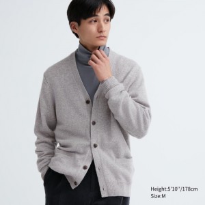 Kardigan Uniqlo Premium Lambswool V-Neck Panske Siva Slovensko | H457081