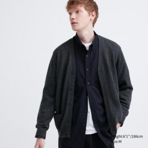 Kardigan Uniqlo Premium Lambswool V-Neck Damske Tmavo Siva Slovensko | O133808