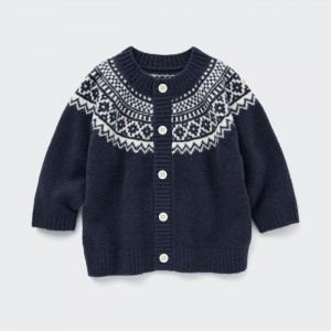 Kardigan Uniqlo Souffle Yarn Fair Isle Pre Babatka Námornícka Modrá Slovensko | G031497