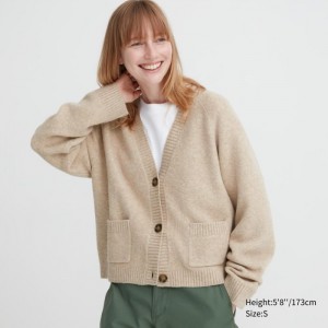 Kardigan Uniqlo Souffle Yarn Kratke Damske Béžové Slovensko | R789937