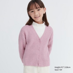 Kardigan Uniqlo Souffle Yarn V-Neck Detske Ruzove Slovensko | Q106344